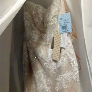 Galina Signature sequin ivory mermaid gown